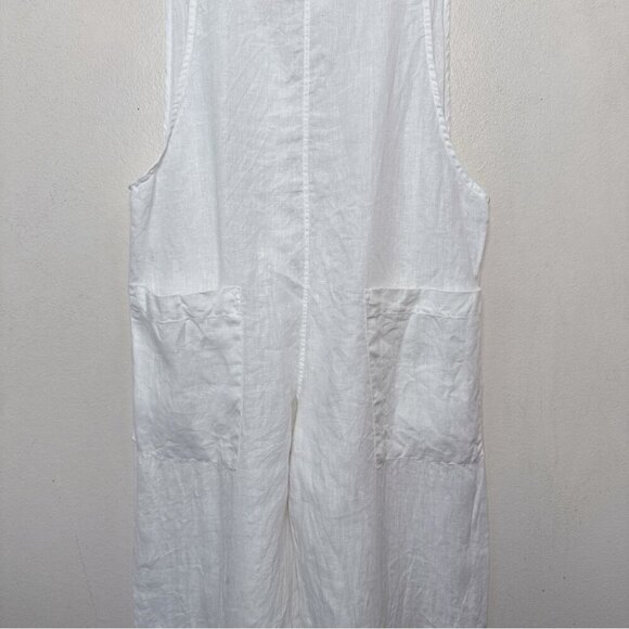 9Seed Womens M/L White Cotton Latigo Cropped Overalls - Picture 7 of 14